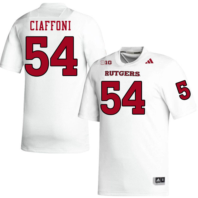 Men #54 Nick Ciaffoni Rutgers Scarlet Knights 2024 College Football Jerseys Stitched-White